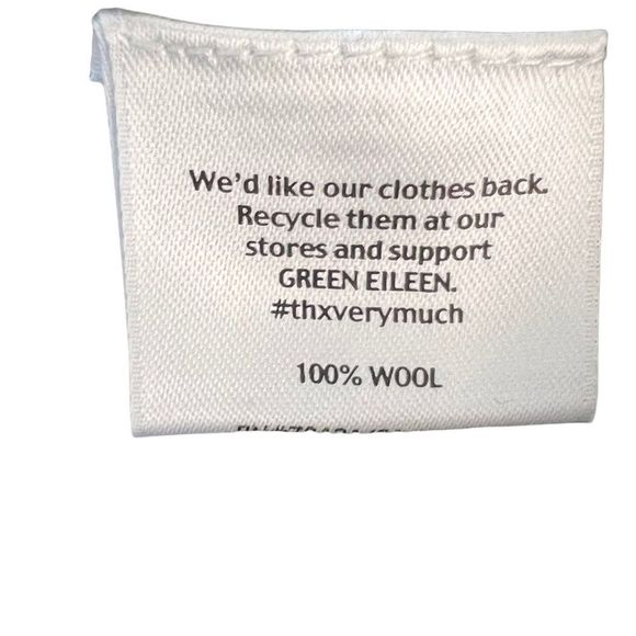 EILEEN Fisher Petite Womens Sz PP Black Pleated Pintuck Wool Dress - Picture 7 of 7